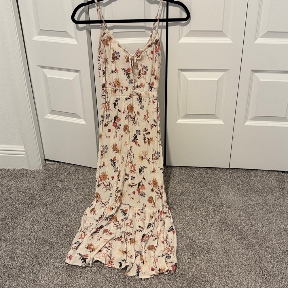 Abercrombie & Fitch Cream Floral Midi Dress